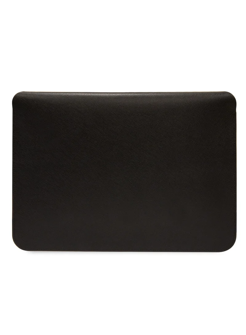 Karl Lagerfeld Saffiano Computer Sleeve with K&C NFT Logo / Fits Up to 14" Devices / High Quality Laptop Sleeve - Black