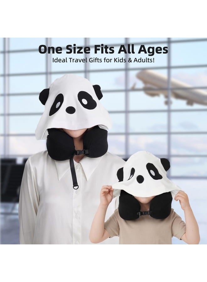 ALLINCOZY وسادة سفر مزودة بغطاء 100% من رغوة الذاكرة، باندا - Image 3