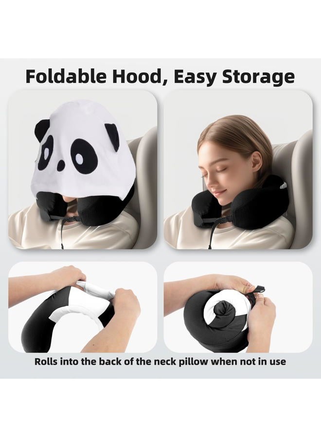 ALLINCOZY وسادة سفر مزودة بغطاء 100% من رغوة الذاكرة، باندا - Image 4