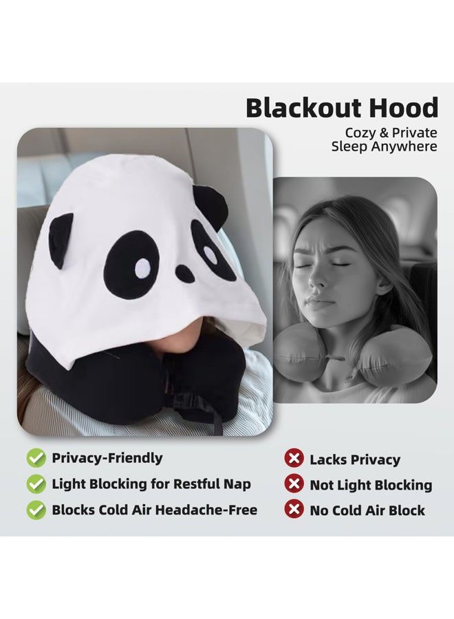 ALLINCOZY وسادة سفر مزودة بغطاء 100% من رغوة الذاكرة، باندا - Image 2