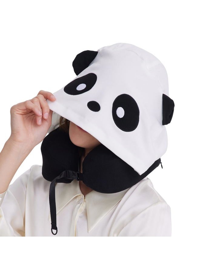 ALLINCOZY وسادة سفر مزودة بغطاء 100% من رغوة الذاكرة، باندا - Image 1
