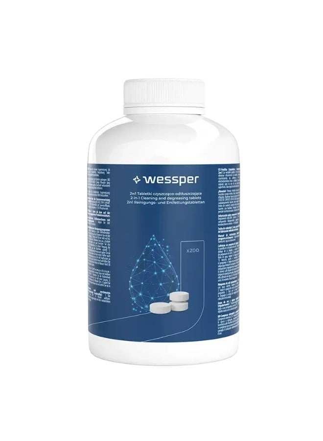 أقراص تنظيف وإزالة دهون من ويسبر (2-في-1) لصنْع القهوة – 200 قطعة - Image 5