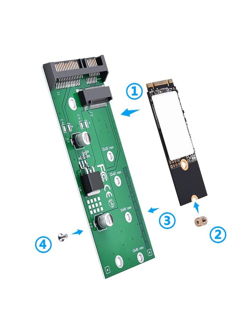 erorex M2 to Sata Adapter NGFF to SATA3 SSD Adapter Support B KEY Interface - Image 2