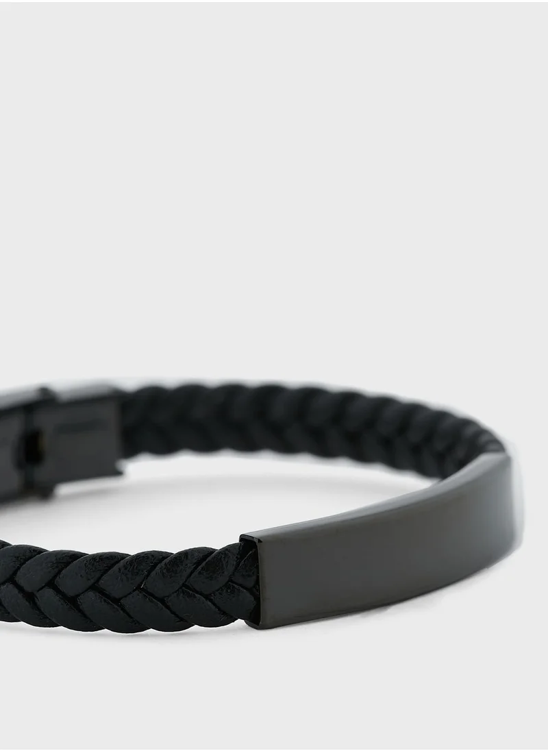 Seventy Five Genuine Leather Braided Bracelet