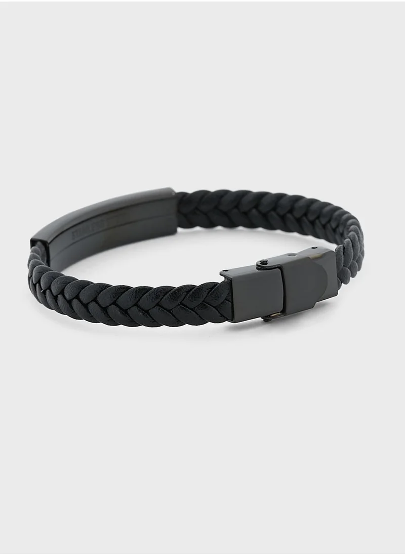 Seventy Five Genuine Leather Braided Bracelet