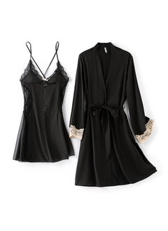 Two-Piece Tie Nightgown And Nightgown Set
