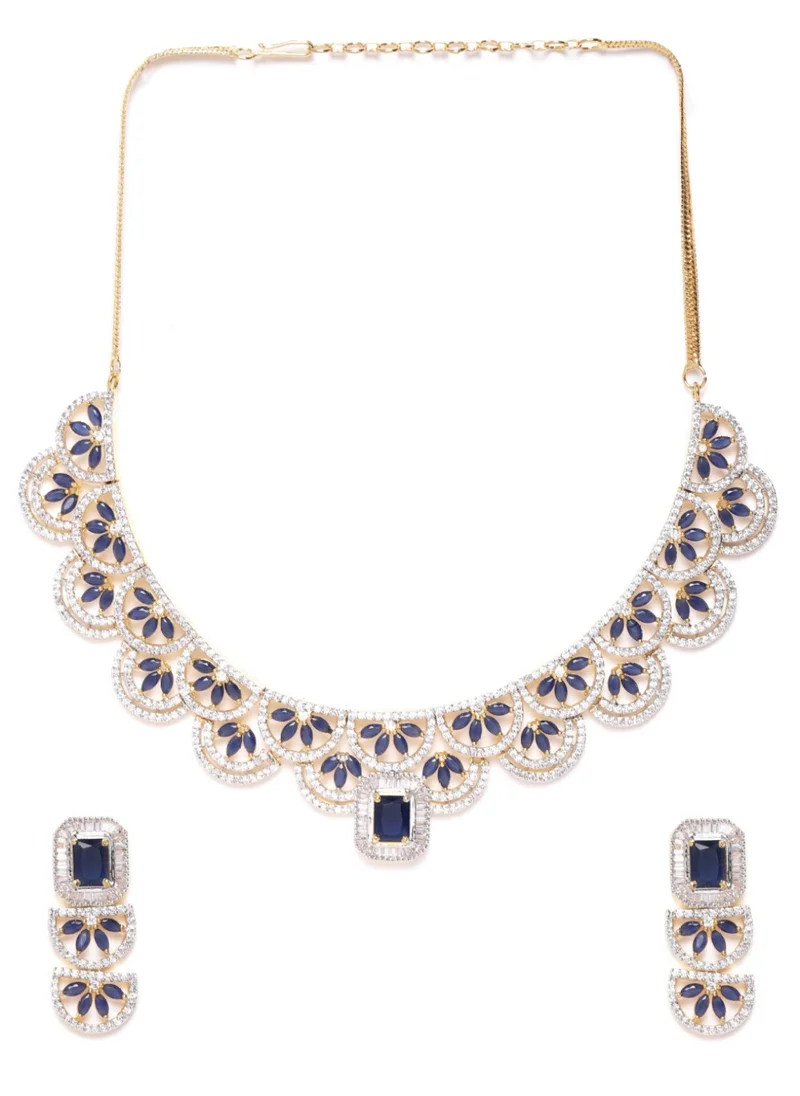 برياسي Navy AD-Studded Handcrafted Jewellery Set