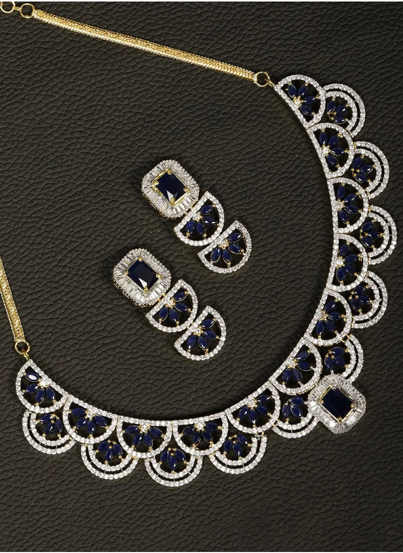 Priyaasi Navy AD-Studded Handcrafted Jewellery Set