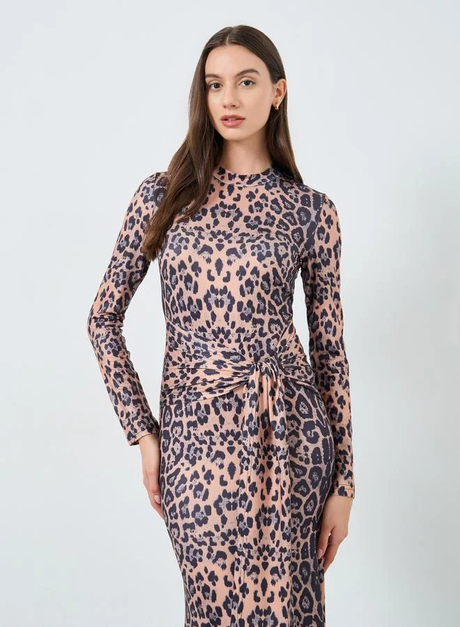 Take Two Leopard Print Bodycon Maxi Dress