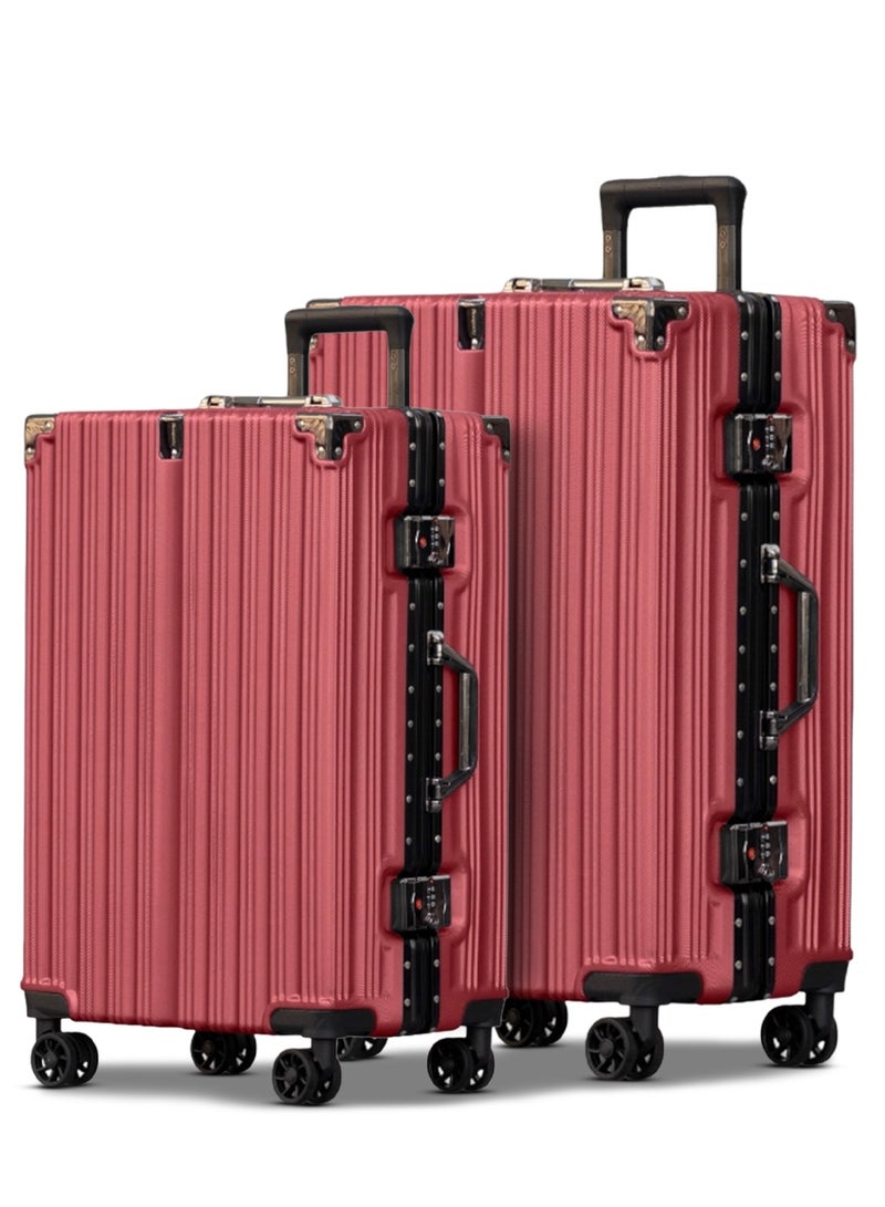 ZAAPPY Aluminum Frame Unbreakable Luggage 2Pcs Set (20/24 Inch) Polycarbonate Hard Shell Suitcase - Image 1