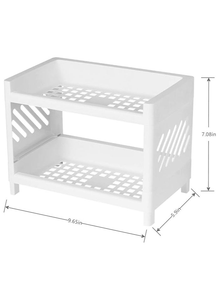Arabest Desk Storage Rack, Desk Organizer Shelf Top Shelf Stand Plastic Bathroom Countertop Organizer Corner Shelf Bedroom Storage Tray Storage Shelf Storage Box Toiletries  - Image 3