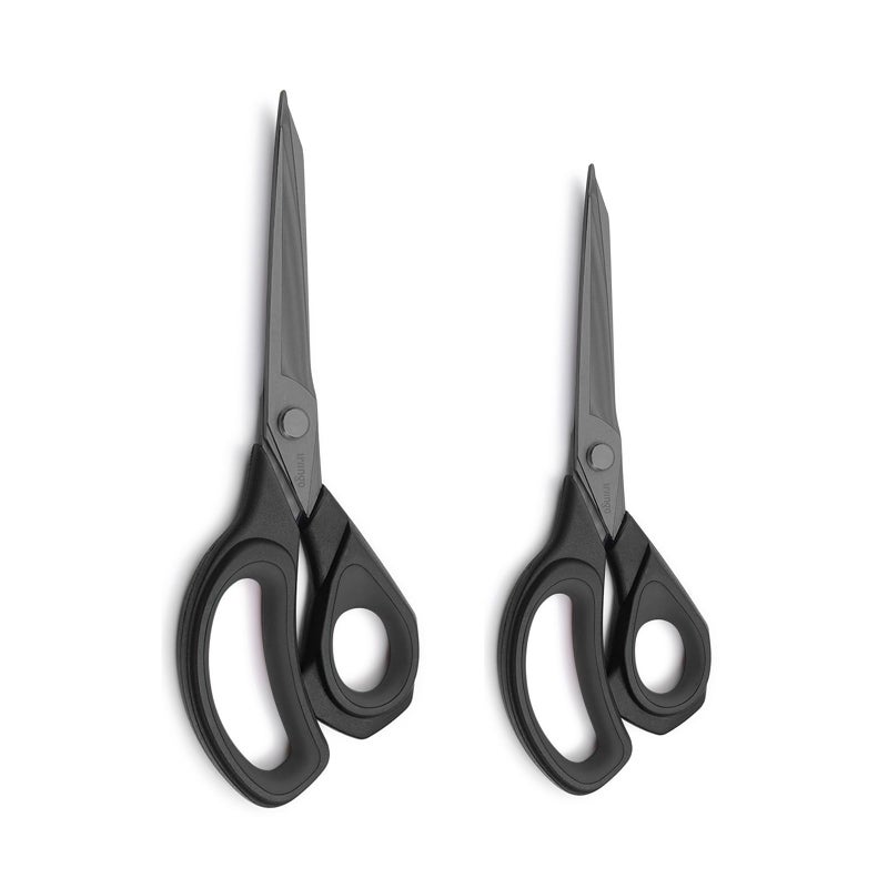 LIVINGO 2 Pack Sewing Fabric Scissors: Titanium Coated Forged Sharp Heavy Duty Shears All Purpose for Tailor Dressmaking Crafting Cutting Clothes Leather, 8.5" & 9.5", Black - Image 2