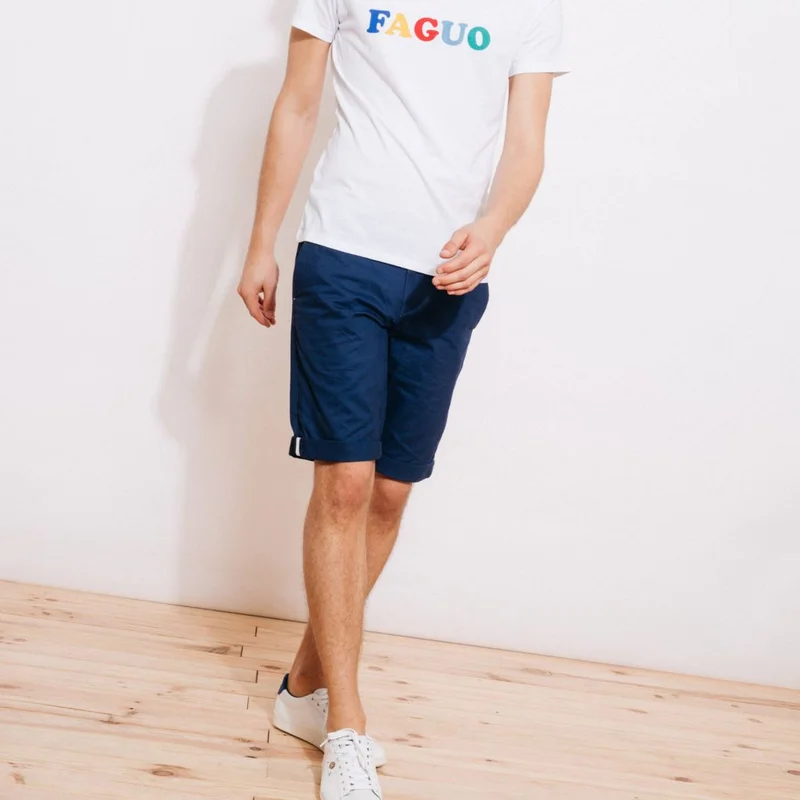 Faguo Saulieu Navy Cotton Shorts