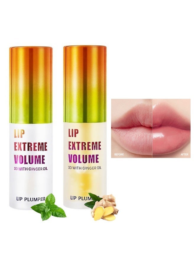 KOEC Lip Extreme Volume, Lip Plumper Set, Plumping Lip Gloss, Lip Moisturizer for Dry Lips, Lip Filler Plumper, Volumize Lips Instantly for Thicker & Fuller Lips, Mint and Ginger - Image 1