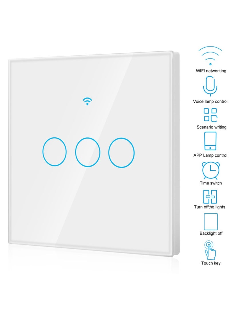 لوميف مفتاح إضاءة ذكي ، مفتاح ذكي بقوة 300واط/مخرج بدون الحاجة لاتصال محايد وبدعم للواي فاي، يعمل مع اليكسا وجوجل هوم وiOS واندرويد، (مفتاح ذكي يعمل باللمس (ثلاثي)(ابيض)) - Image 4
