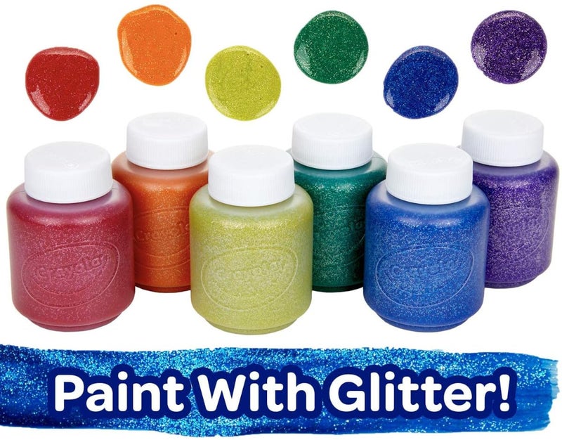 Crayola Washable Kids Paint Set (12ct), Classic and Glitter Paint for Kids, Arts & Crafts Supplies for Classrooms, Toddler Painting Kit, Gifts, Ages 3, 4, 5 [Amazon Exclusive] - Image 3