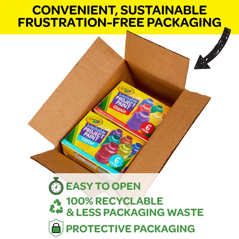 Crayola Washable Kids Paint Set (12ct), Classic and Glitter Paint for Kids, Arts & Crafts Supplies for Classrooms, Toddler Painting Kit, Gifts, Ages 3, 4, 5 [Amazon Exclusive] - Image 5