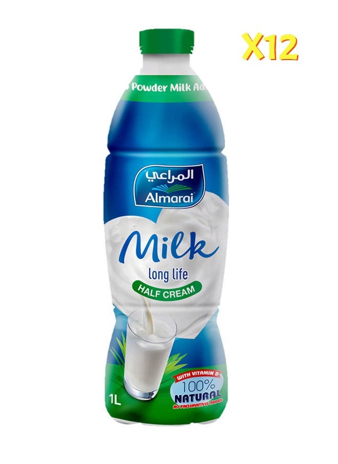 المراعي - لبن نصف الدسم 1 لتر يلاستك- عبوه من 12 - Image 1