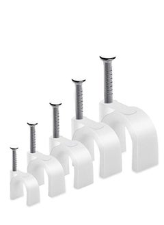 RACO Cable Clips with Steel Nails Cable Management for RG6, RG59, CAT6, RJ45 Cable Coax Cable, Ethernet Cable, TV Wire Cable, Telephone Cable, Led Starlight, Print Cable Pack of 100  - Image 1