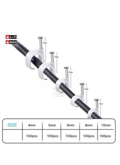 RACO Cable Clips with Steel Nails Cable Management for RG6, RG59, CAT6, RJ45 Cable Coax Cable, Ethernet Cable, TV Wire Cable, Telephone Cable, Led Starlight, Print Cable Pack of 100  - Image 2