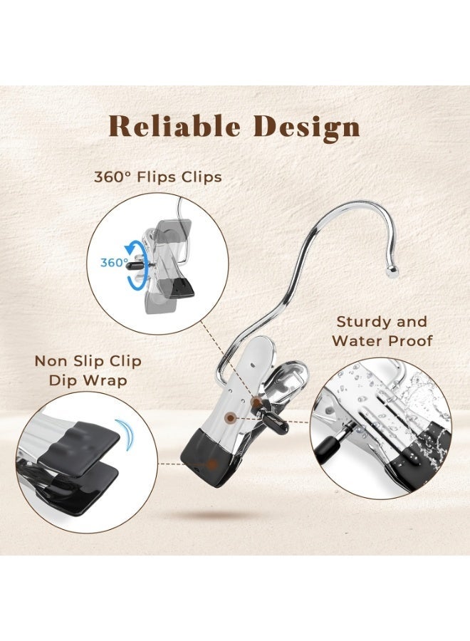 10 قطع من خطافات التعليق للغسيل، مشبك تعليق متعدد الأغراض من الفولاذ المقاوم للصدأ، خطاف غسيل، شماعات دبابيس غسيل للسراويل والقبعات والجوارب، ومشابك مناشف للمنزل والسفر (أسود) - Image 4