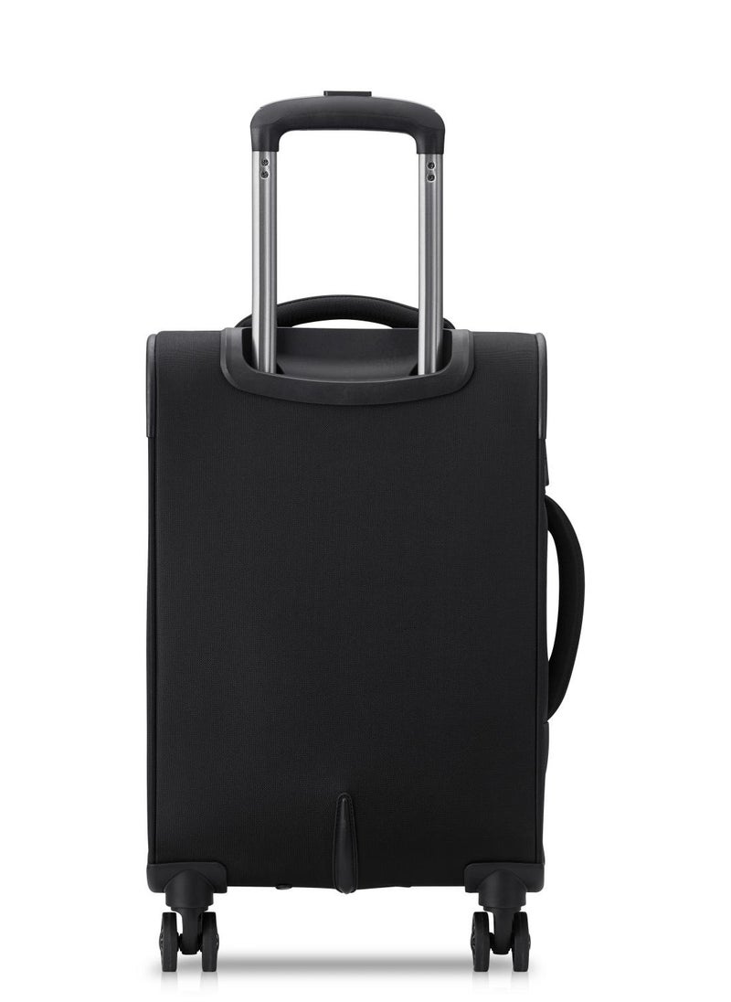 ديلسي _باريس Vanguard 55 Cm 4Double Wheel Expandable Cabin Luggae Trolley  Black  - Image 2