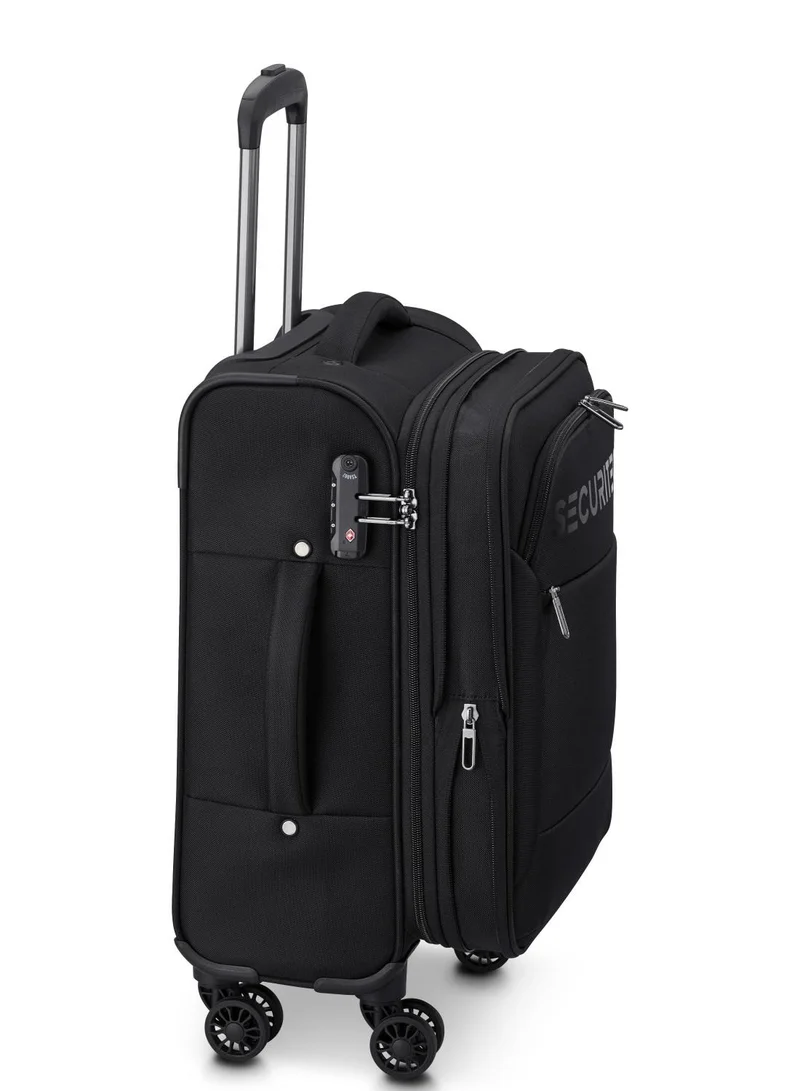ديلسي _باريس Vanguard 55 Cm 4Double Wheel Expandable Cabin Luggae Trolley  Black