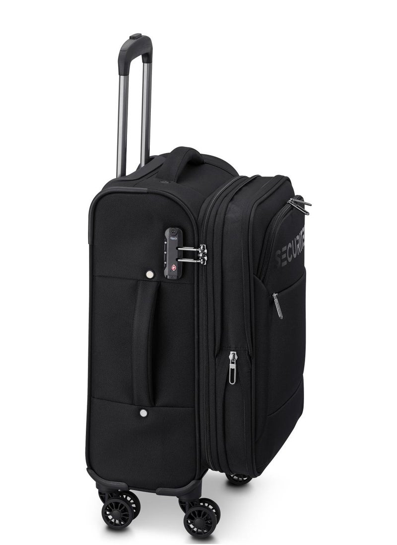 ديلسي _باريس Vanguard 55 Cm 4Double Wheel Expandable Cabin Luggae Trolley  Black  - Image 3