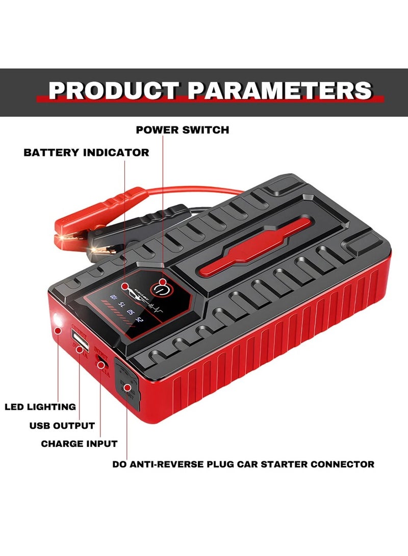 سناجل جهاز تشغيل محمول للسيارة بقوة 1200 أمبير، وبطارية 49800 مللي أمبير/ساعة 12 فولت، مزود بمشابك ذكية، وإضاءة LED، ومنفذ شحن USB. - Image 2