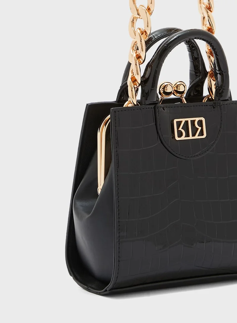 RIVER ISLAND Croc Clip Frame Crossbody