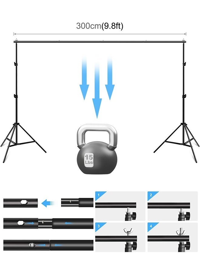 Arabest - Photography Kit Adjustable Backdrop Stand Photo Backdrop Bar Kit with Two Clips - Image 1