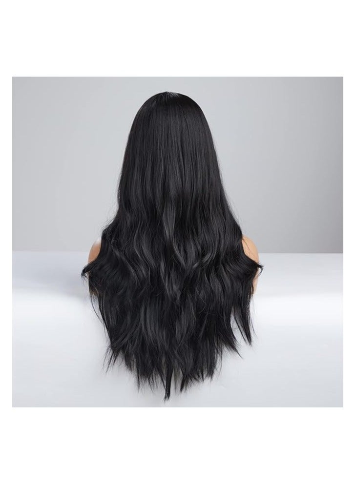 Long Blonde Wigs for Women,Synthetic Wavy Hair Wig with Dark Roots Part Costume for White Women