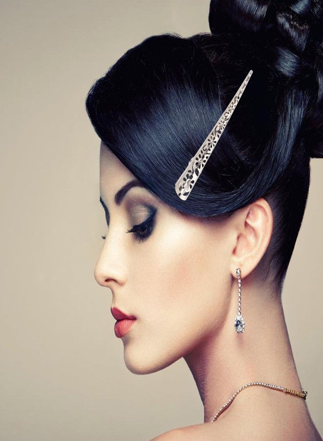 Lurrose Hair Claw Clips - 4 Pcs Duckbill Alligator Retro Vintage Spring Hollow Out Styling Sectioning Pins for Women - Image 5