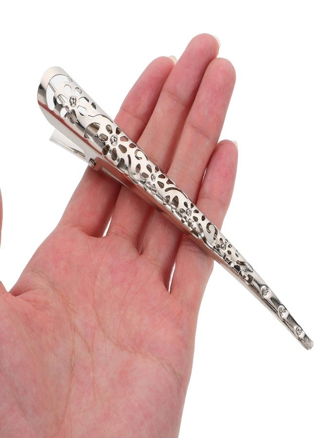 Lurrose Hair Claw Clips - 4 Pcs Duckbill Alligator Retro Vintage Spring Hollow Out Styling Sectioning Pins for Women - Image 3