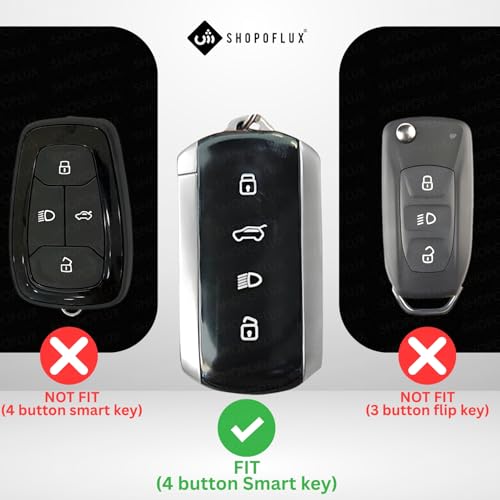 SHOPOFLUX TPU Key Cover Compatible with Tata Curvv | Curvv EV Electric | Sierra |Safari | Harrier | 4 Button Smart Key Only (White) - Image 2