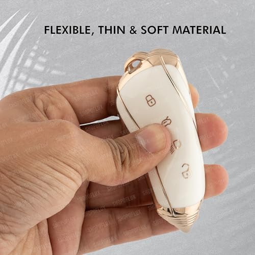 SHOPOFLUX TPU Key Cover Compatible with Tata Curvv | Curvv EV Electric | Sierra |Safari | Harrier | 4 Button Smart Key Only (White) - Image 4