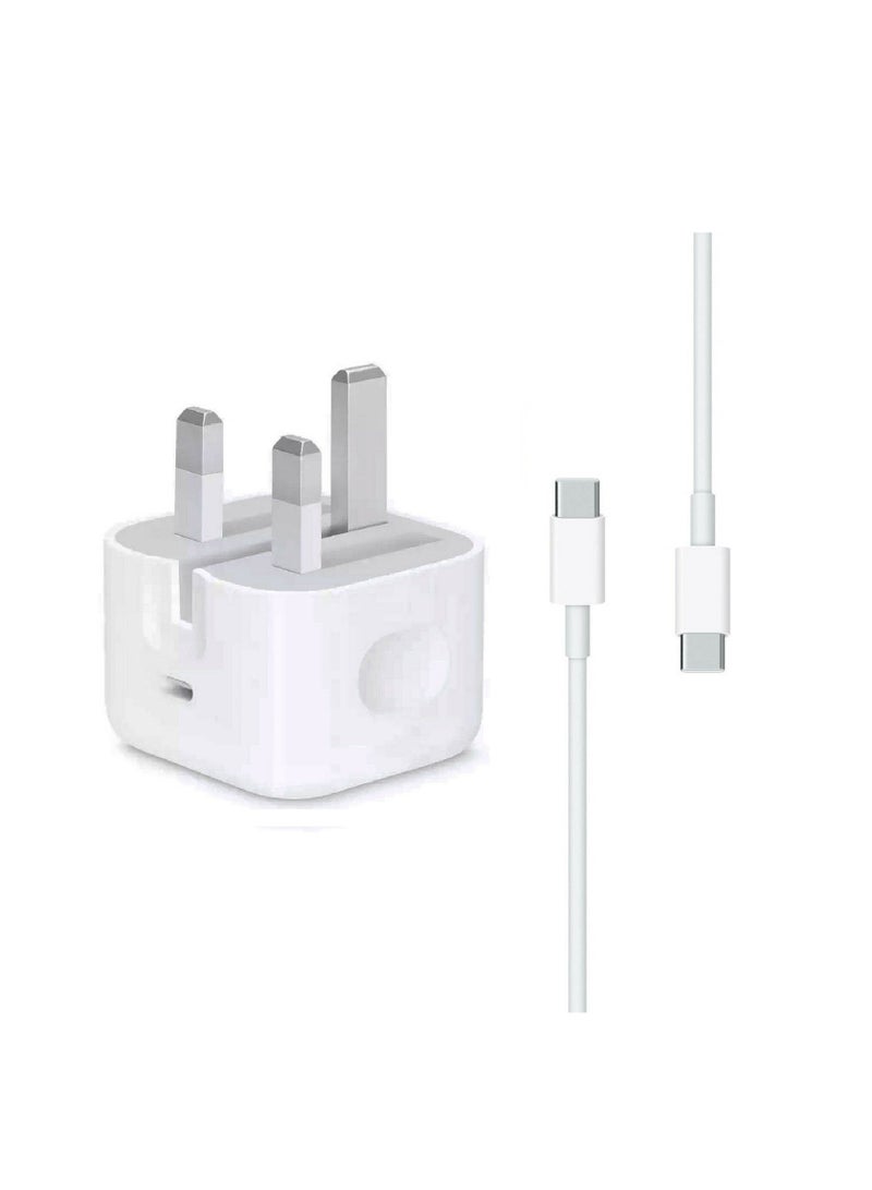 إن تك شاحن محول الطاقة NTECH 20W USB C مع كابل USB C متوافق مع أي جهاز يدعم USB C. - Image 1