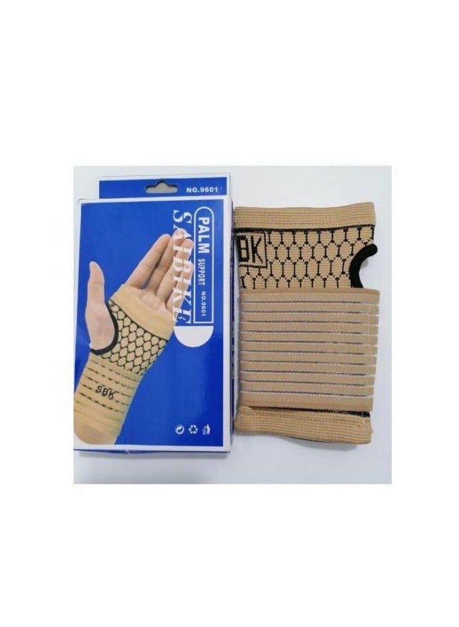 Elastic Palm Support Gloves for Sports Fitness Wrist Pain Relief, begie