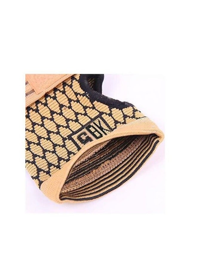 Elastic Palm Support Gloves for Sports Fitness Wrist Pain Relief, begie