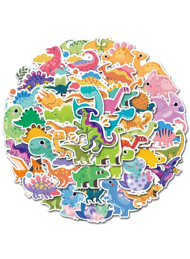 NIBEMINENT 50 Pcs Big-Eyed Dinosaur Deco Kit Waterproof Stickers, High Definition Printing Bright Colors, Suitable for Laptop Skateboard Luggage Water Bottle Guitar DIY - Image 1