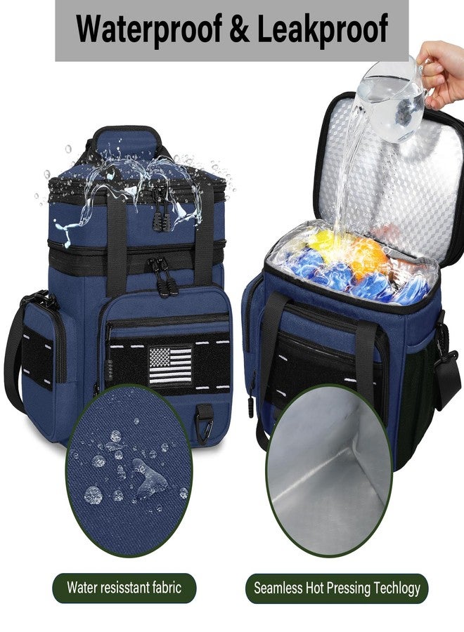 TENKIST Expandable Tactical Lunch Box, Large Insulated Lunch Cooler Bag Heavy Duty Leakproof Lunch Pail for Men Adults Work Office Outdoor Picnic Trips,16L,Blue - Image 4