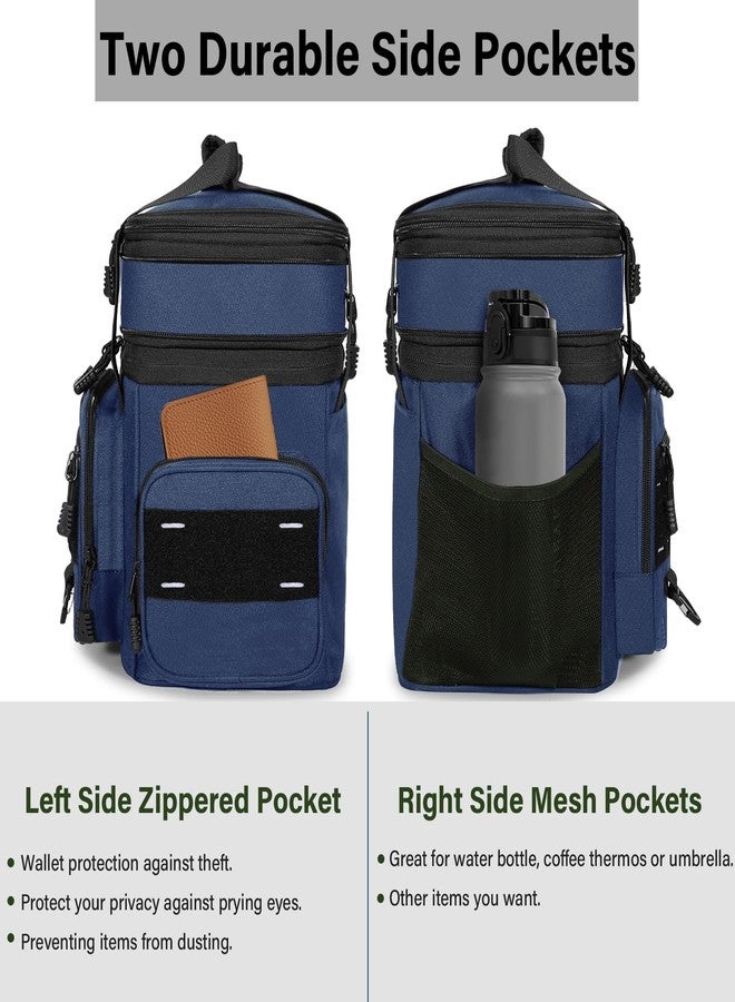 TENKIST Expandable Tactical Lunch Box, Large Insulated Lunch Cooler Bag Heavy Duty Leakproof Lunch Pail for Men Adults Work Office Outdoor Picnic Trips,16L,Blue - Image 2