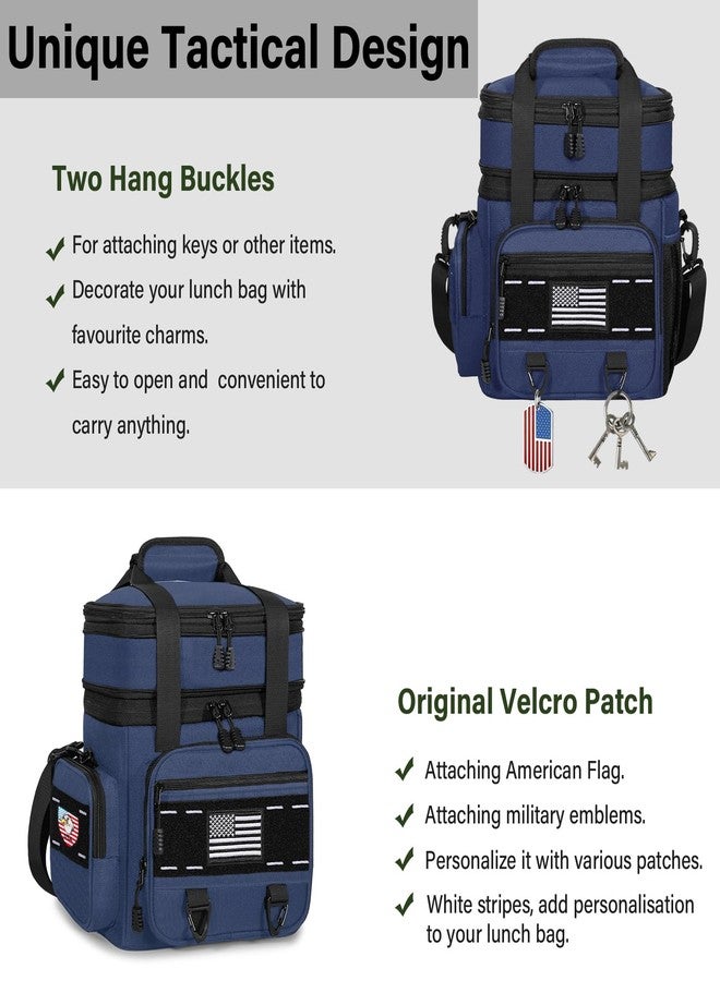 TENKIST Expandable Tactical Lunch Box, Large Insulated Lunch Cooler Bag Heavy Duty Leakproof Lunch Pail for Men Adults Work Office Outdoor Picnic Trips,16L,Blue - Image 3