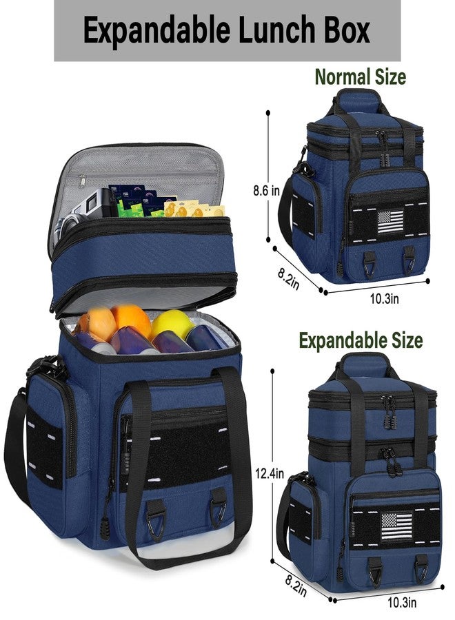 TENKIST Expandable Tactical Lunch Box, Large Insulated Lunch Cooler Bag Heavy Duty Leakproof Lunch Pail for Men Adults Work Office Outdoor Picnic Trips,16L,Blue - Image 5