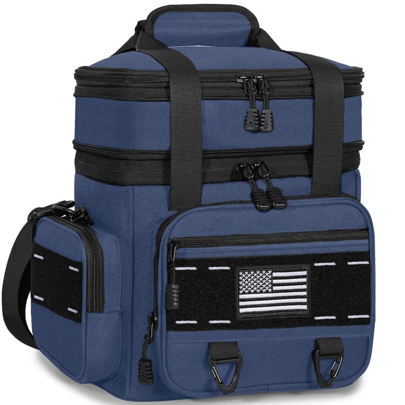TENKIST Expandable Tactical Lunch Box, Large Insulated Lunch Cooler Bag Heavy Duty Leakproof Lunch Pail for Men Adults Work Office Outdoor Picnic Trips,16L,Blue - Image 1