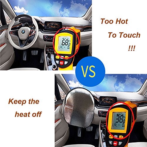 BIGANT Big Ant Steering Wheel Cover Sun Shade + Bonus Side Window Sunshade-Heat Reflector Fit Most Jumbo/Standard Car-Sliver (20.1"X 17.3") - Image 4