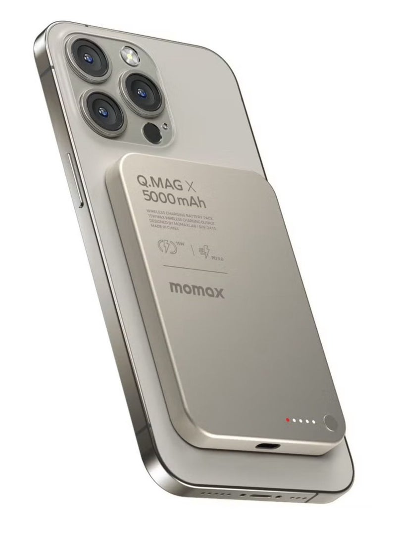 Q.MAG X 5000mAh Wireless Magnetic Power Bank – USB-C PD Fast Charging, Up to 15W Output