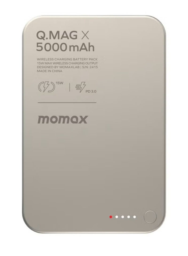 Q.MAG X 5000mAh Wireless Magnetic Power Bank – USB-C PD Fast Charging, Up to 15W Output