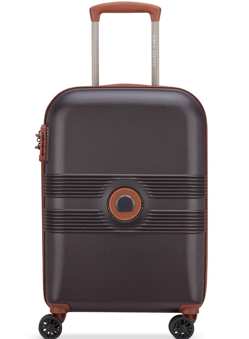 DELSEY Paris Delsey Flanerie SE 55cm cabin trolley, Chocolate, 4 spinner wheels, polycarbonate hard shell, expandable, TSA lock, dual handle, spacious interior, 5-year warranty - Image 1