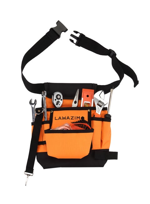 Apron Tool Bag Pouch - Durable Space Saving Water Proof Canvas Waist Apron with Adjustable Strap, Buckles, and Pockets- for Electrician Carpenter Gardener, Mechanic, Plumbing, and Construction